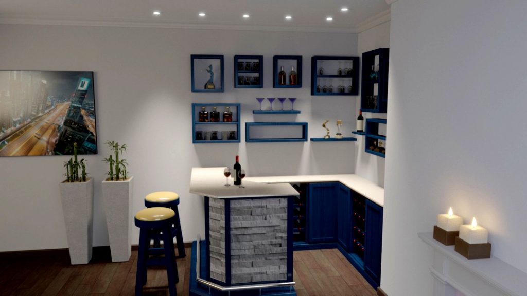 Modern Indigo Blue Bar