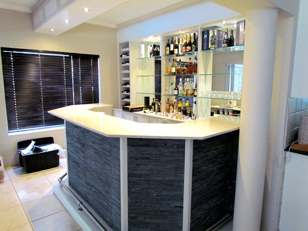 Duco painted Bar with Riven Stone bar frontage