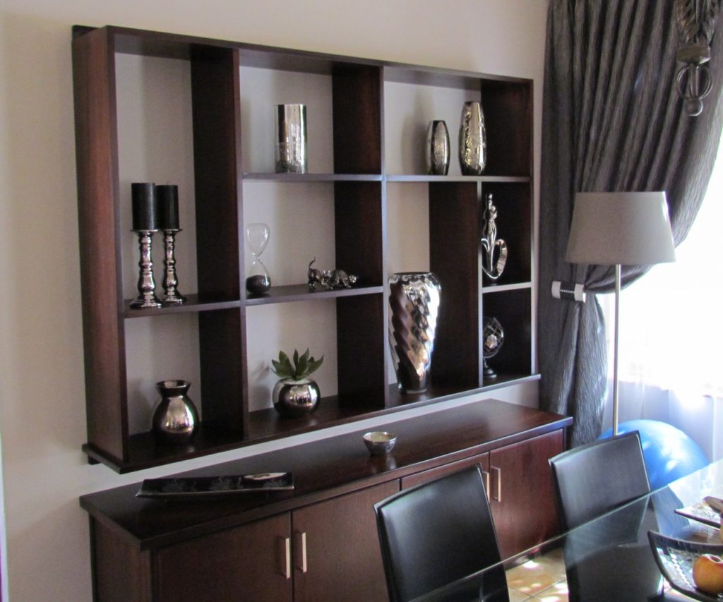 Floating display case and cupboards Mahogany Wood