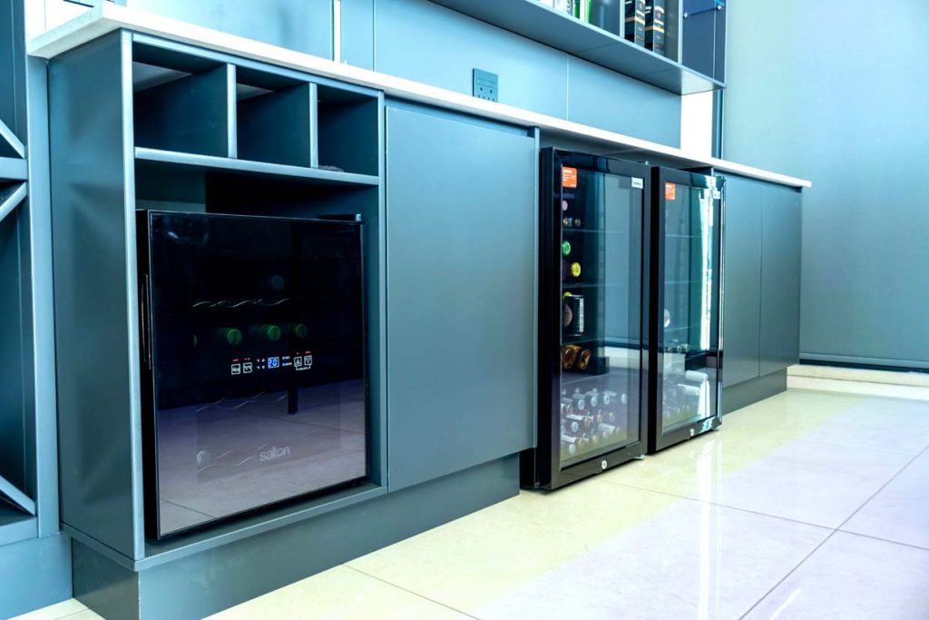 Bar fridges and a Wine Cooler in Modern Blue